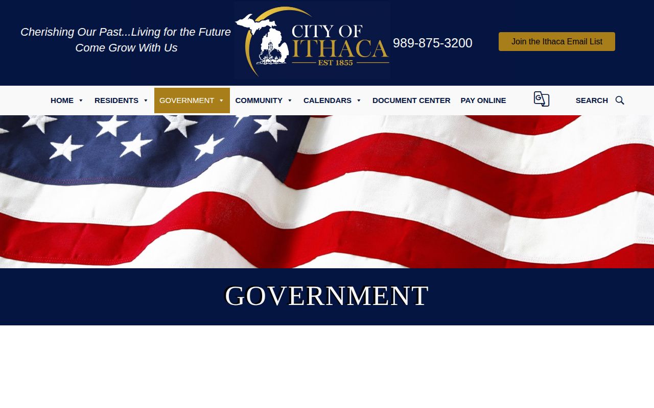 Official City of Ithaca government page used to verify current police-service information